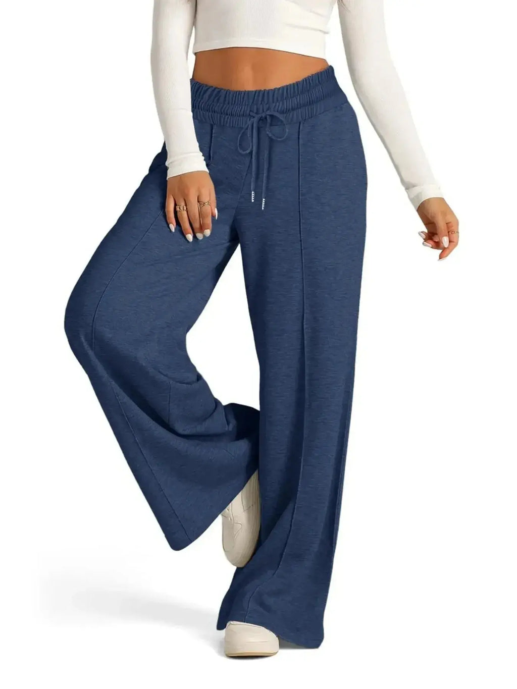 Full Size Drawstring Relaxed Fit Wide Leg Pants Plus Size - Plush Fashion Hub