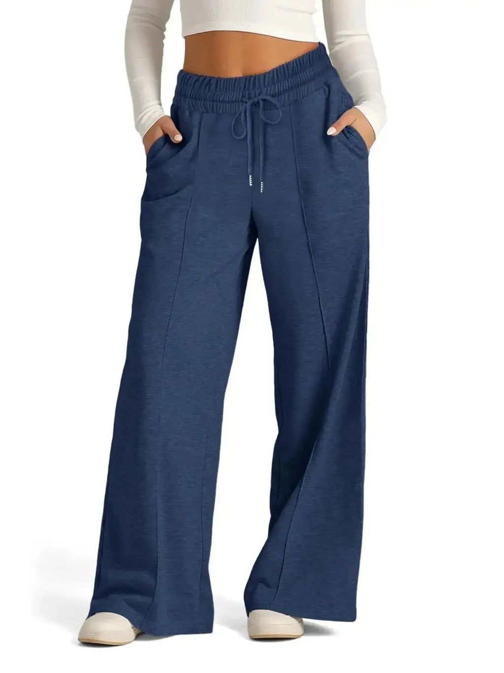 Full Size Drawstring Relaxed Fit Wide Leg Pants Plus Size - Plush Fashion Hub