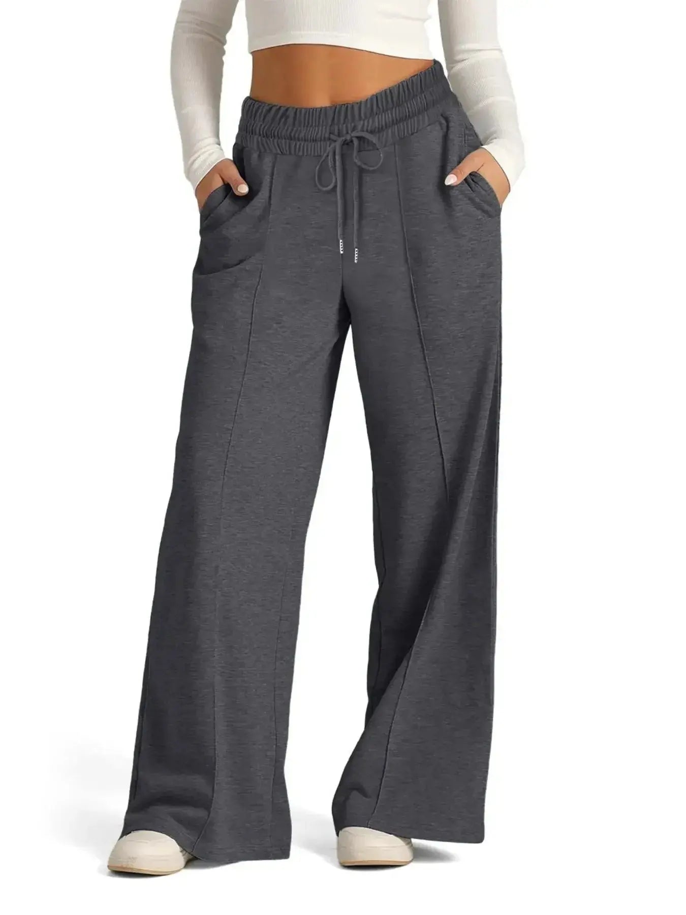 Full Size Drawstring Relaxed Fit Wide Leg Pants Plus Size - Plush Fashion Hub