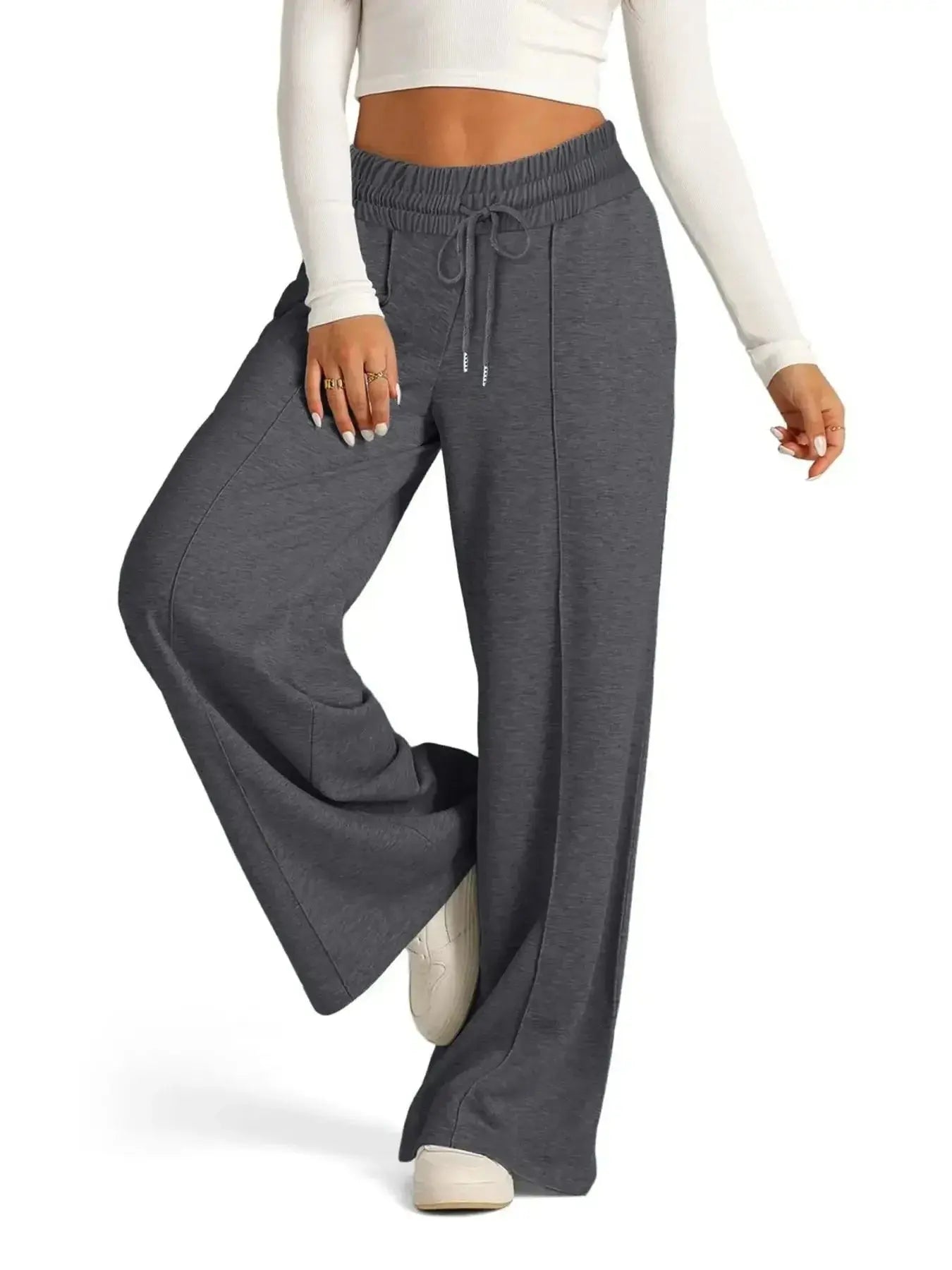 Full Size Drawstring Relaxed Fit Wide Leg Pants Plus Size - Plush Fashion Hub