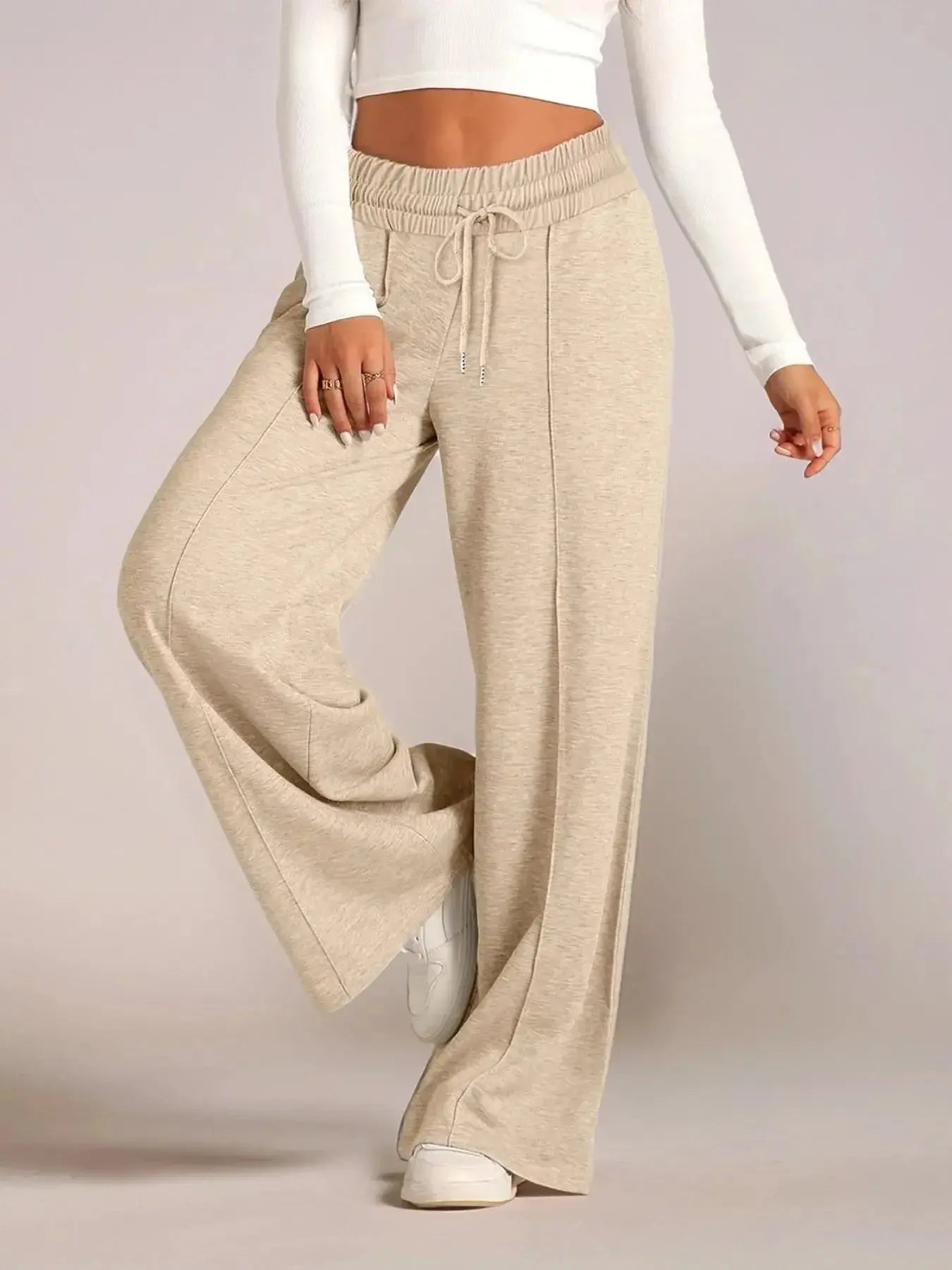 Full Size Drawstring Relaxed Fit Wide Leg Pants Plus Size - Plush Fashion Hub