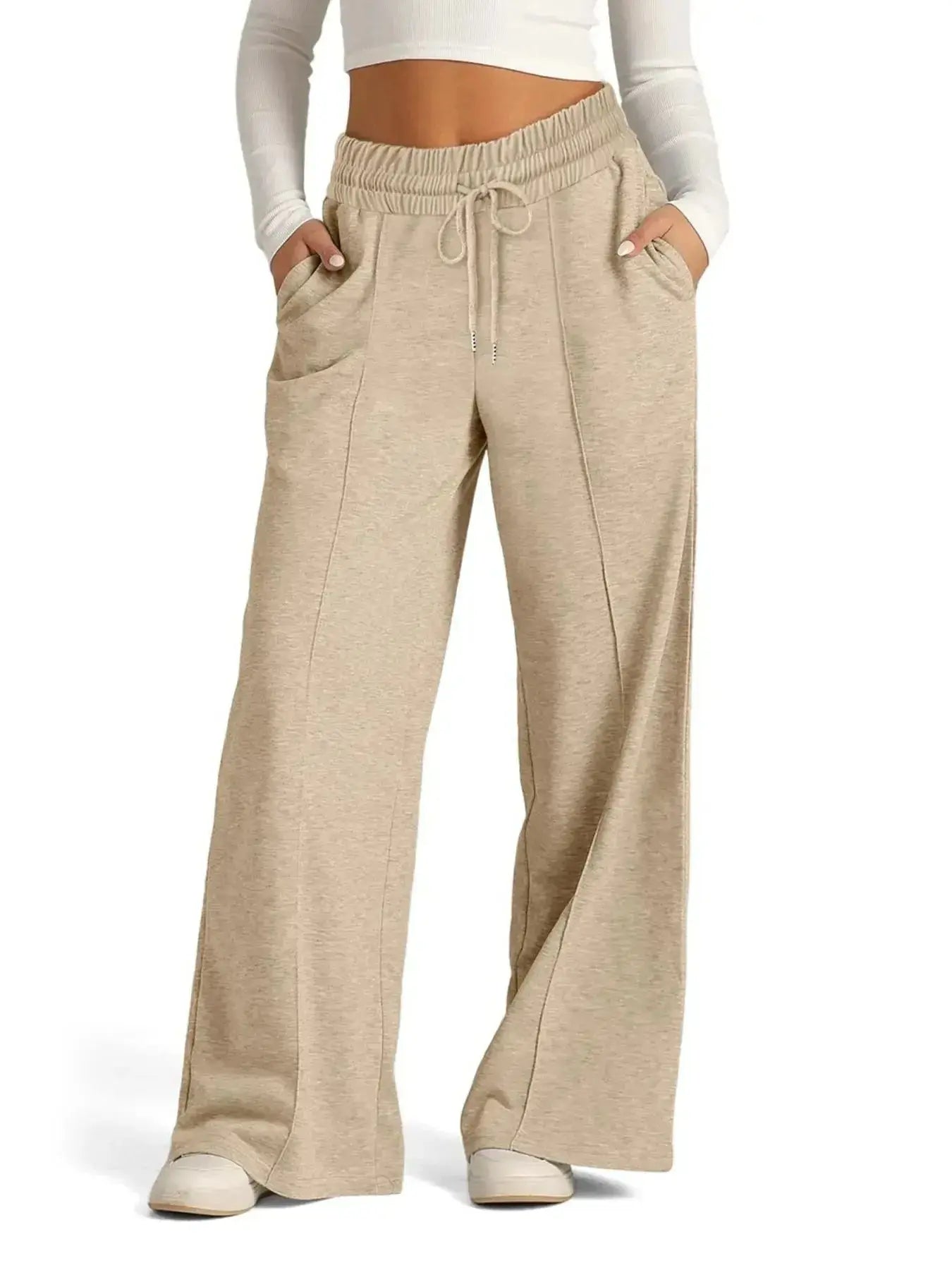 Full Size Drawstring Relaxed Fit Wide Leg Pants Plus Size - Plush Fashion Hub