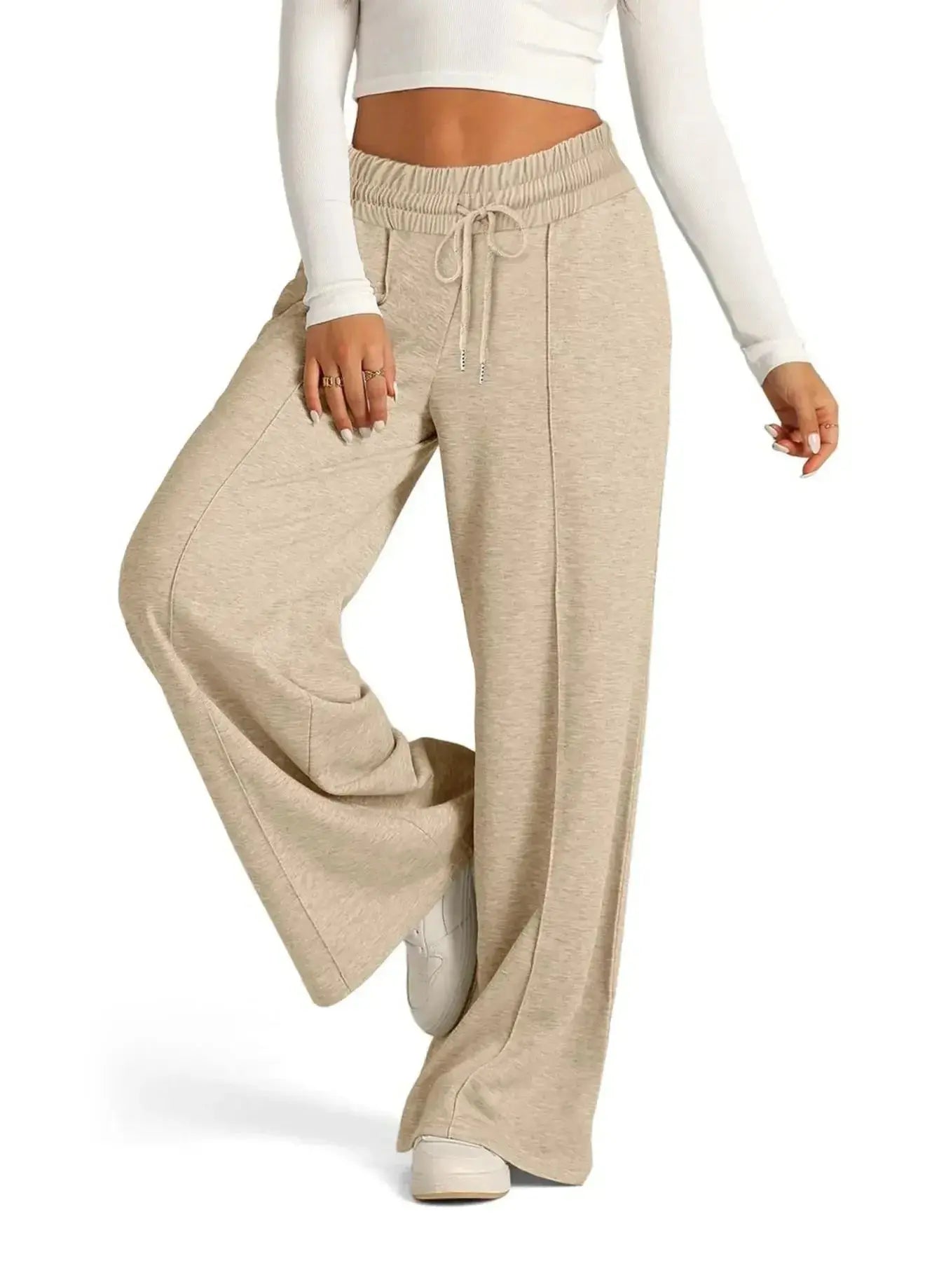 Full Size Drawstring Relaxed Fit Wide Leg Pants Plus Size - Plush Fashion Hub