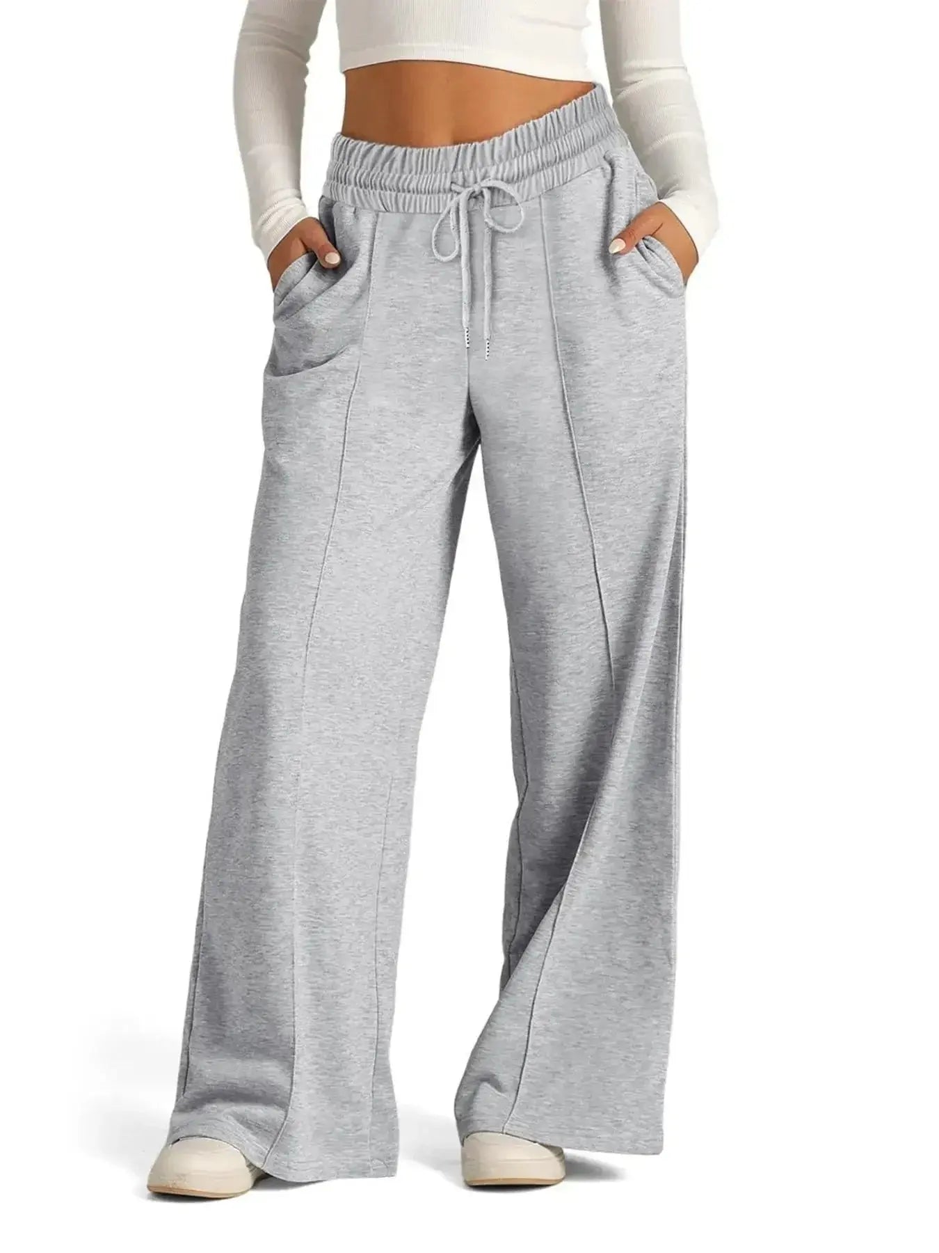 Full Size Drawstring Relaxed Fit Wide Leg Pants Plus Size - Plush Fashion Hub