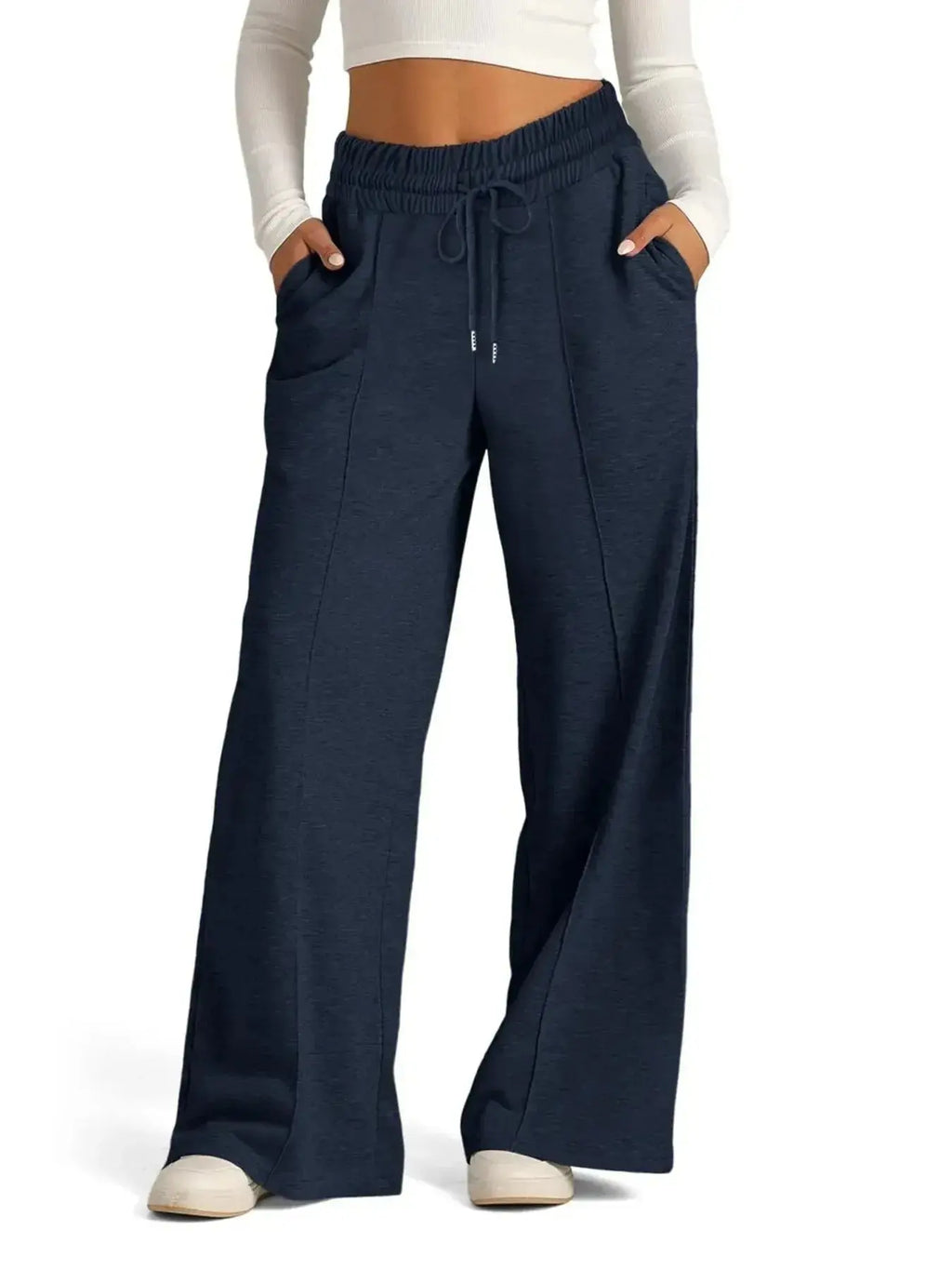 Full Size Drawstring Relaxed Fit Wide Leg Pants Plus Size - Plush Fashion Hub