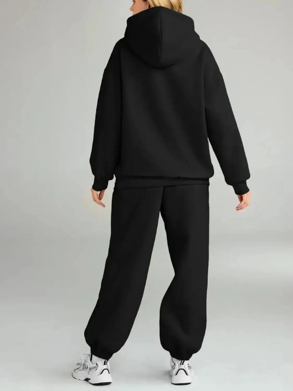 Full Size Kangaroo Pocket Hoodie and Joggers Set Plus Size - Plush Fashion Hub
