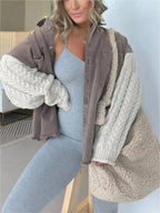 Full Size Raw Hem Button Up Patchwork Denim Jacket Plus Size - Plush Fashion Hub