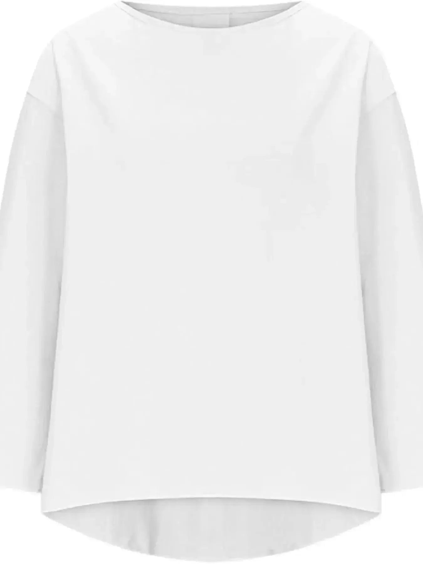 Full Size Round Neck Relaxed Fit Blouse Plus Size - Plush Fashion Hub