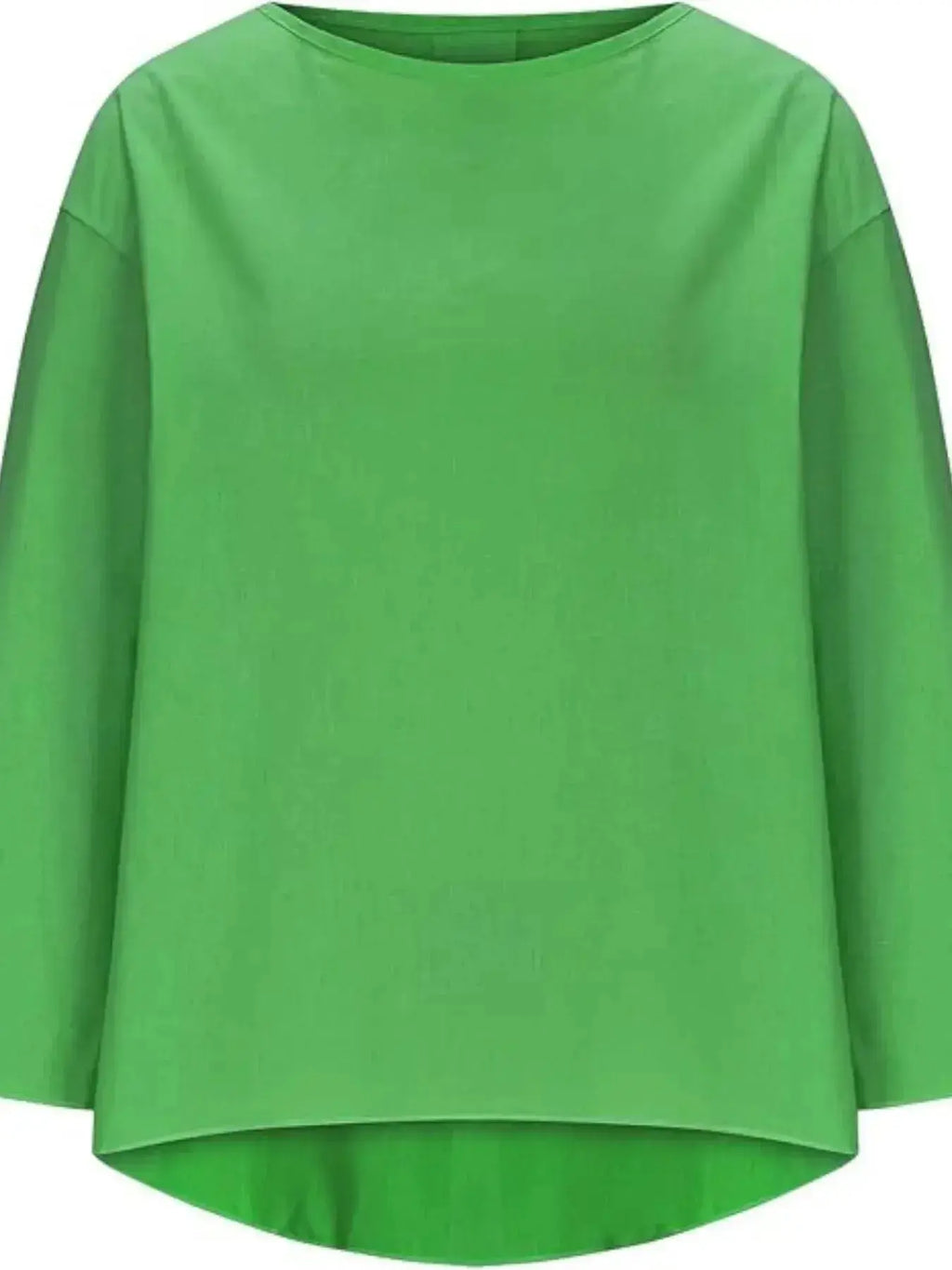 Full Size Round Neck Relaxed Fit Blouse Plus Size - Plush Fashion Hub