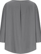Full Size Round Neck Relaxed Fit Blouse Plus Size - Plush Fashion Hub