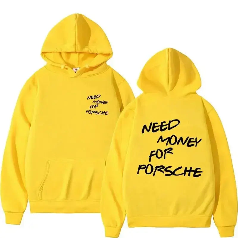 Funny Need Money Letter Print Hoodie Fashion Design - Plush Fashion Hub