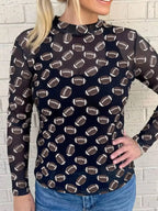 Game Day Mesh Sheer Long Sleeve Top - Plush Fashion Hub