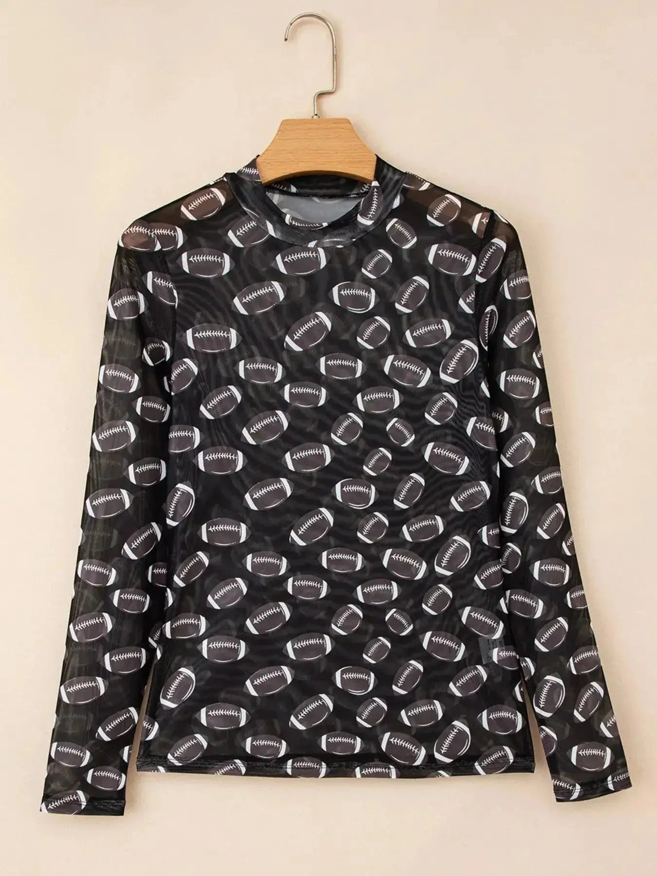 Game Day Mesh Sheer Long Sleeve Top - Plush Fashion Hub