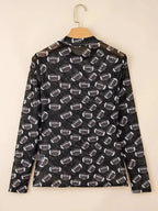 Game Day Mesh Sheer Long Sleeve Top - Plush Fashion Hub
