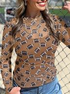 Game Day Mesh Sheer Long Sleeve Top - Plush Fashion Hub
