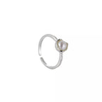Freshwater Pearl 925 Sterling Silver Open Ring - Plush Fashion Hub