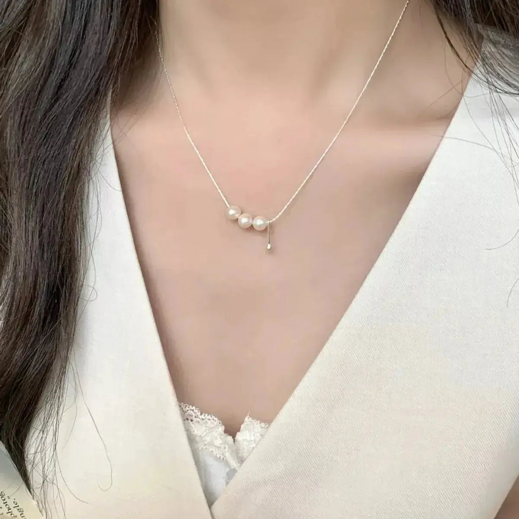 Freshwater Pearl 925 Sterling Silver Necklace - Plush Fashion Hub