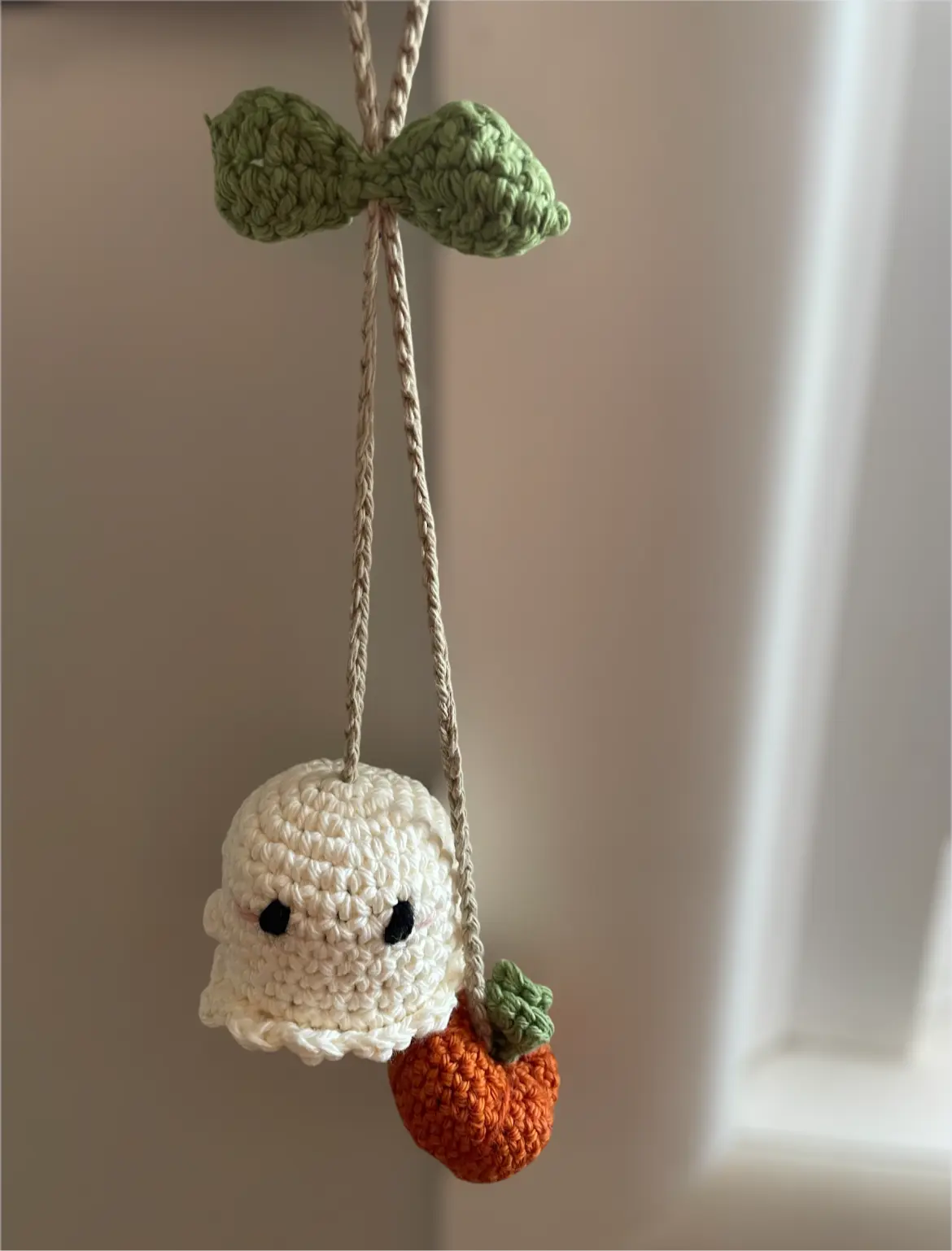 Ghost/Pumpkin car charm Tight Knit Sisters