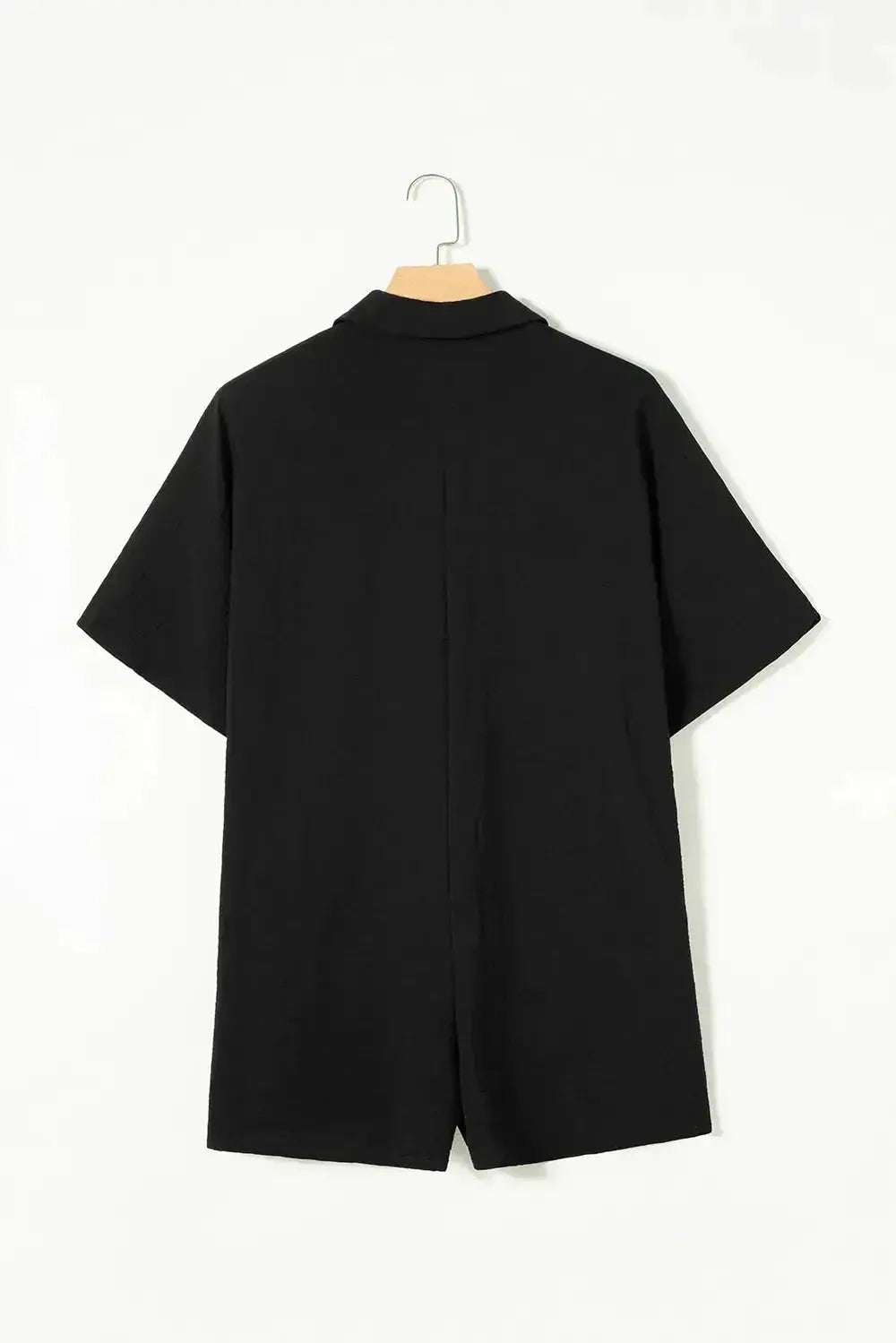 Half Button Collared Neck Romper - Plush Fashion Hub