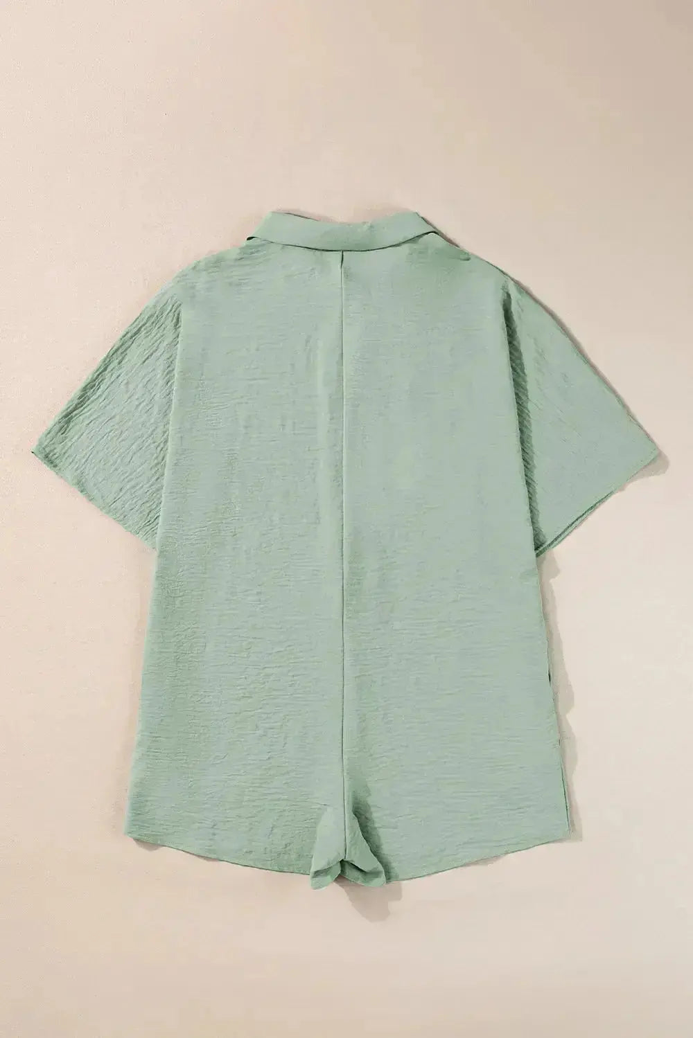Half Button Collared Neck Romper - Plush Fashion Hub
