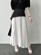 High Waist Pleated Skirt - Plush Fashion Hub