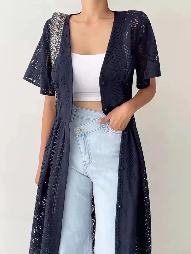 Hollow Crochet Lace Dress Plush Fashion Hub