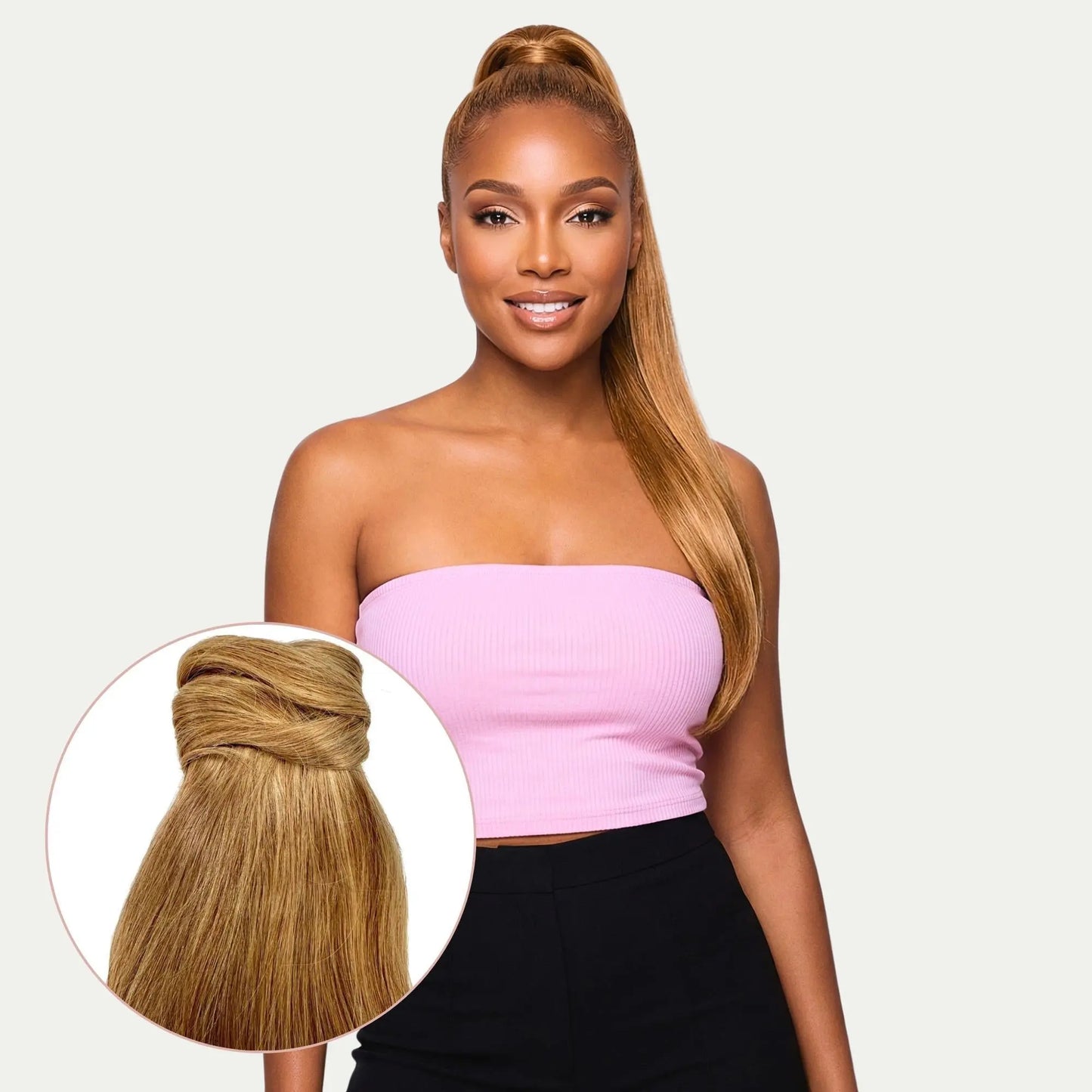 Honey Blonde 100% Human Hair Ponytail Extension Private Label