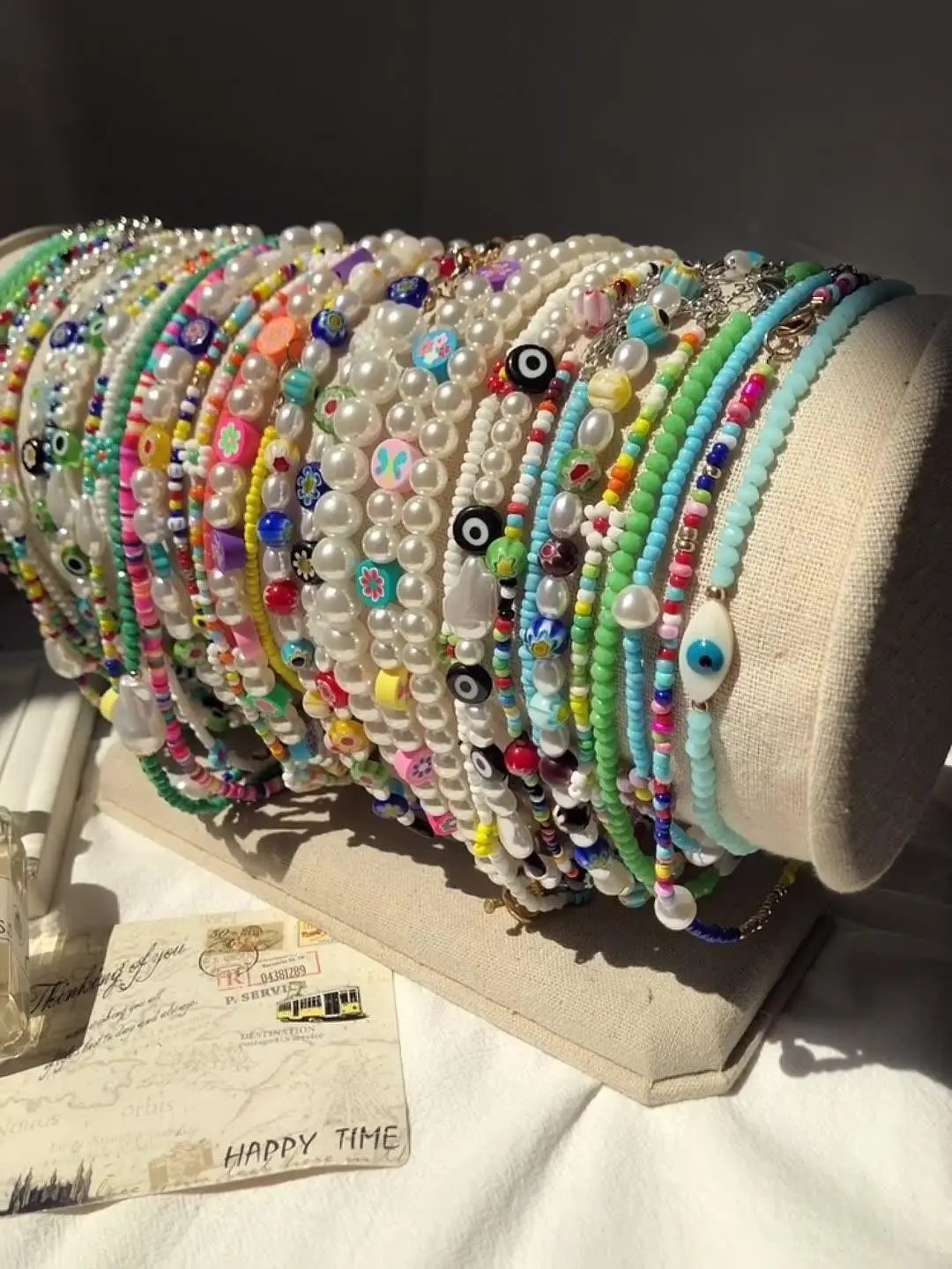 Hot Rainbow Crystal Beaded Necklace PAINEVIDA