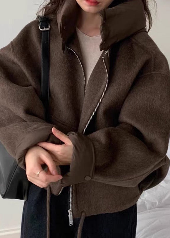 Cute Down Hooded Cashmere Short Coat Plush Fashion Hub