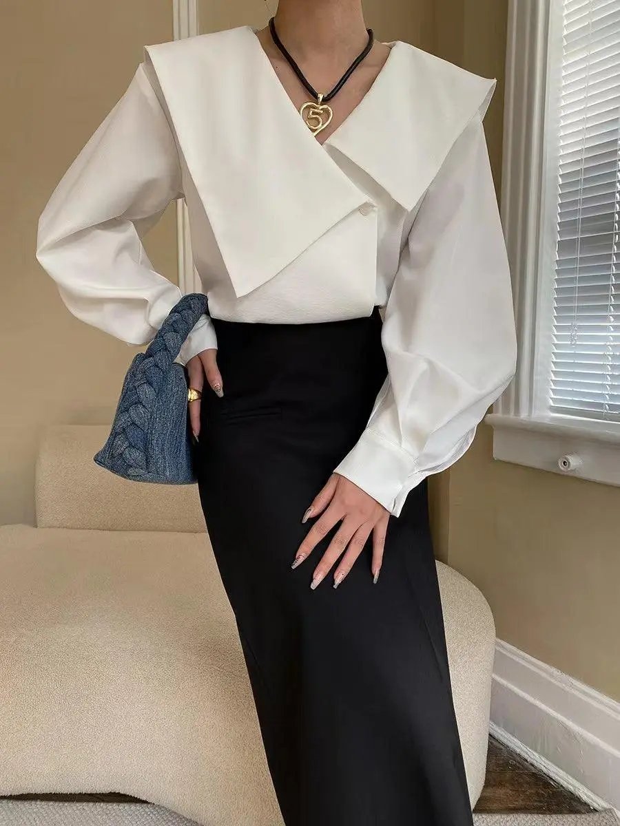 Irregular Large Lapel Shirt Plush Fashion Hub