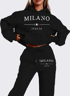 Ladies' Polyester Sweatshirt Set - Plush Fashion Hub