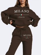 Ladies' Polyester Sweatshirt Set - Plush Fashion Hub