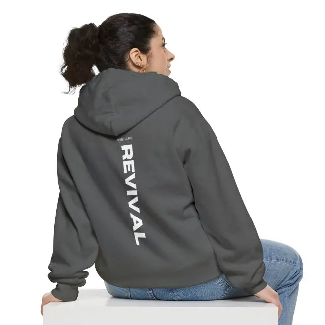 Letter Print Revival Hooded Sweatshirt - Plush Fashion Hub