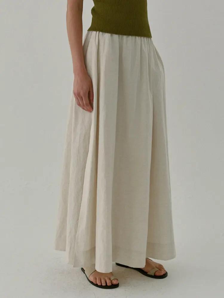 Linen Skirt With Side Slits Plush Fashion Hub