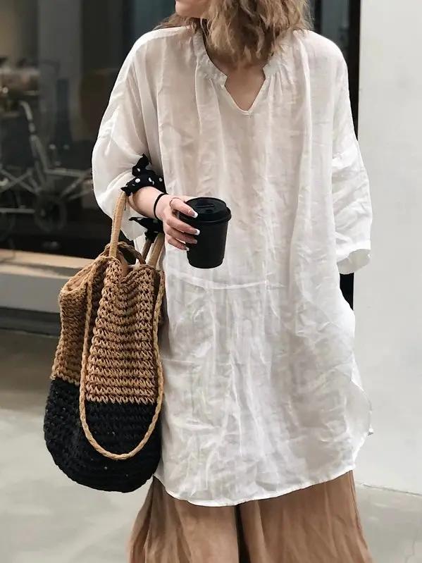 Linen Tea Dress Shirt Plush Fashion Hub