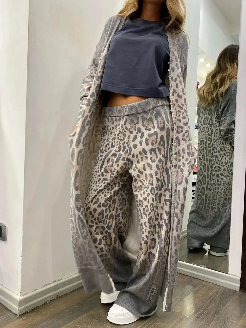 Long Sleeve Longline Outerwear and Pants Set - Plush Fashion Hub