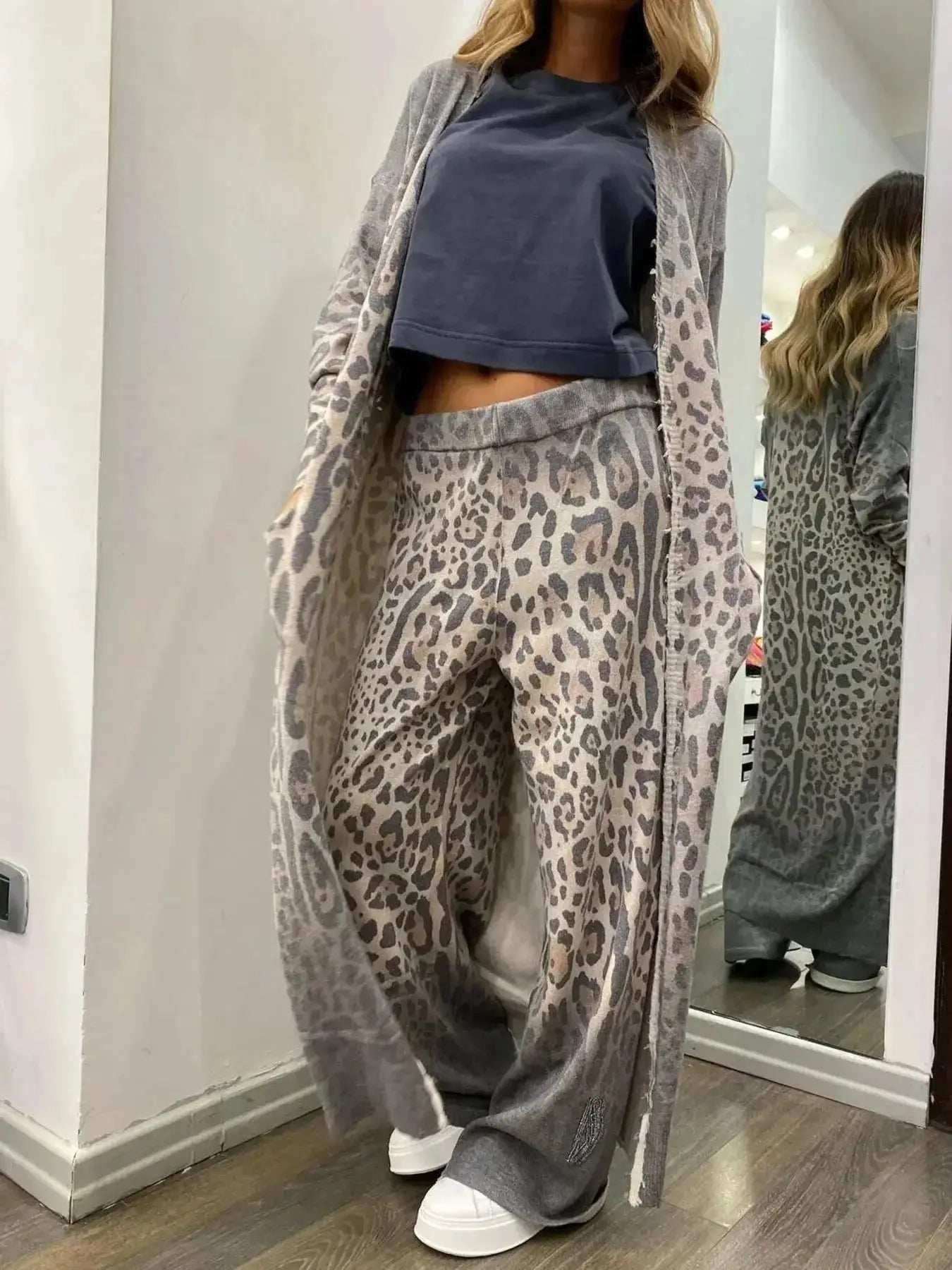 Long Sleeve Longline Outerwear and Pants Set - Plush Fashion Hub