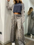 Long Sleeve Longline Outerwear and Pants Set - Plush Fashion Hub