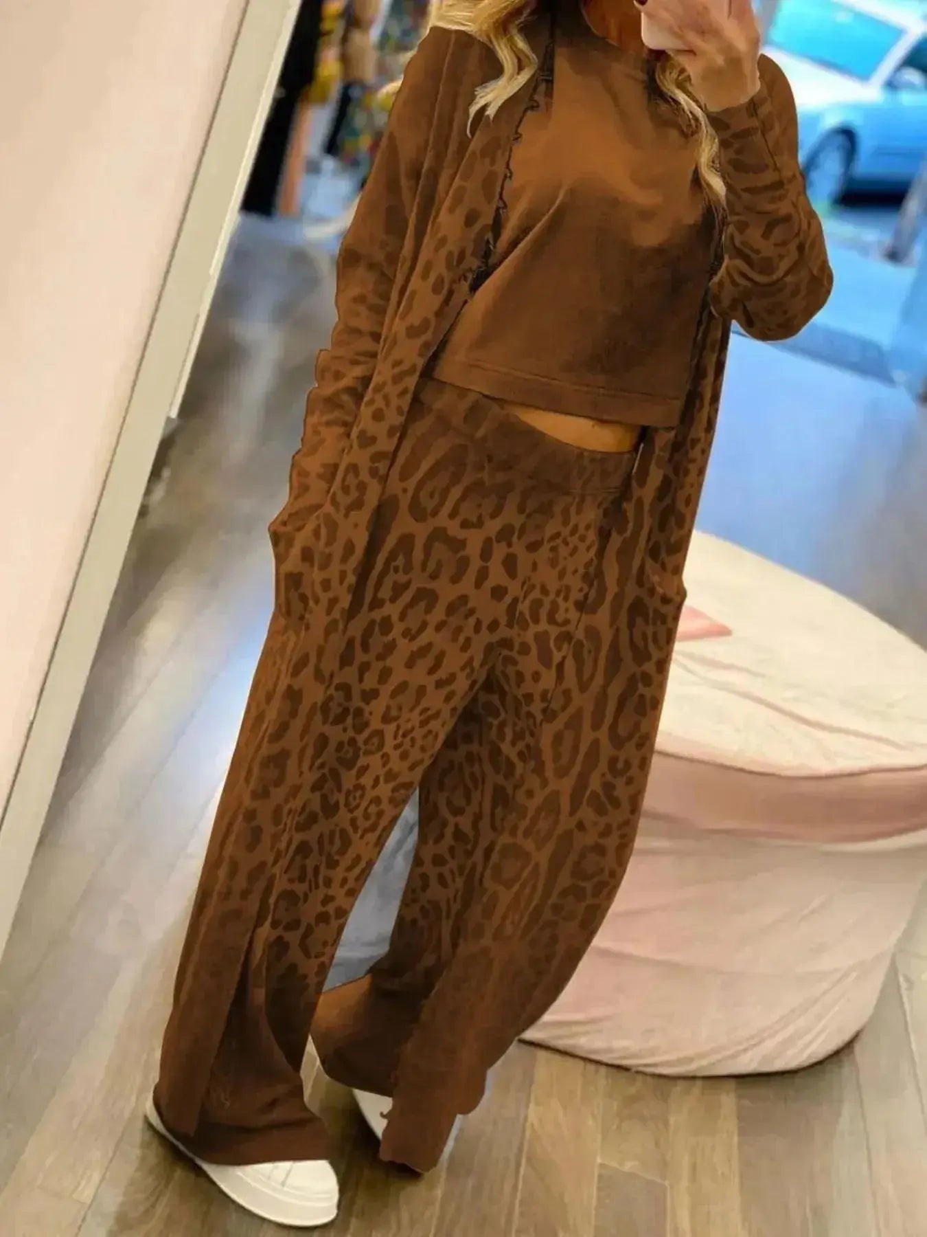 Long Sleeve Longline Outerwear and Pants Set - Plush Fashion Hub