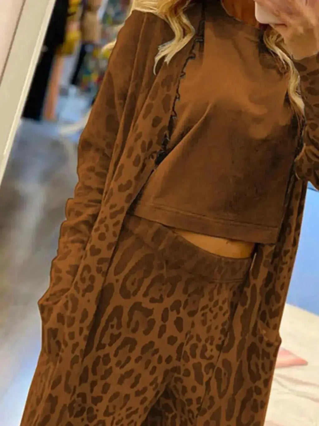 Long Sleeve Longline Outerwear and Pants Set - Plush Fashion Hub
