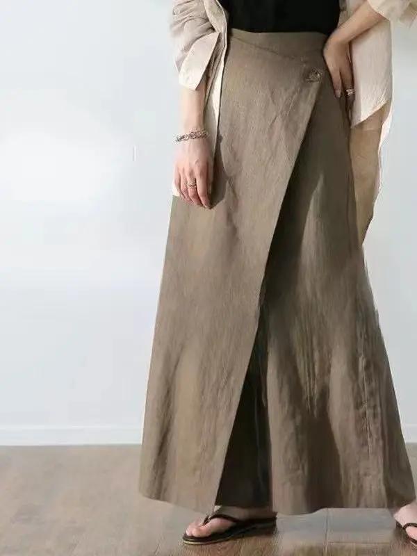 Loose Cotton And Linen Wide-Leg Trousers Plush Fashion Hub