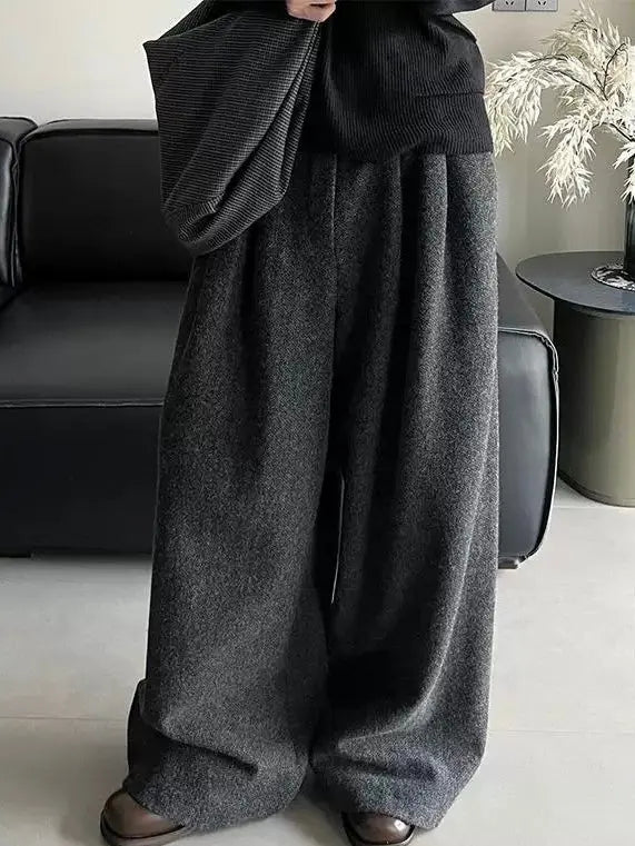 Loose Wide-Leg Floor-Length Trousers Plush Fashion Hub