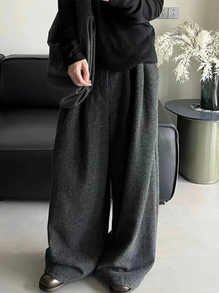 Loose Wide-Leg Floor-Length Trousers Plush Fashion Hub