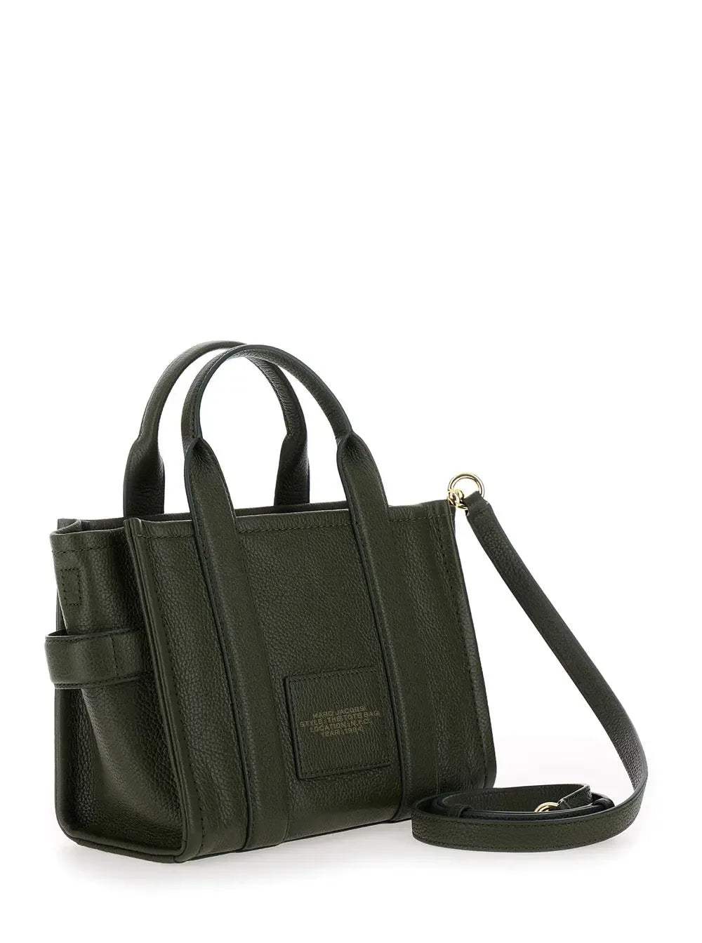Marc Jacobs Women 'The Medium Tote Bag' Green Shoulder Bag With Logo In Grainy Leather Woman - Plush Fashion Hub
