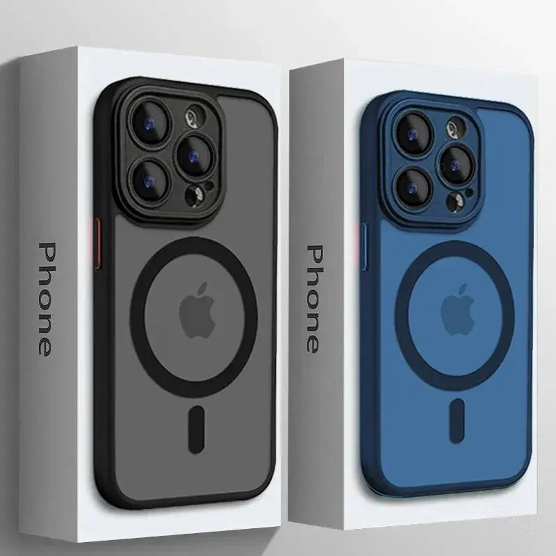 Matte Armor Wireless Charge Translucent Case For iPhone 16 15 14 13 11 12 Pro Max Plus Magnetic For Magsafe High Quality Cover XGUO 3C Pro Store