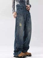 Men's Full Size Distressed Wide Leg Jeans Plus Size - Plush Fashion Hub