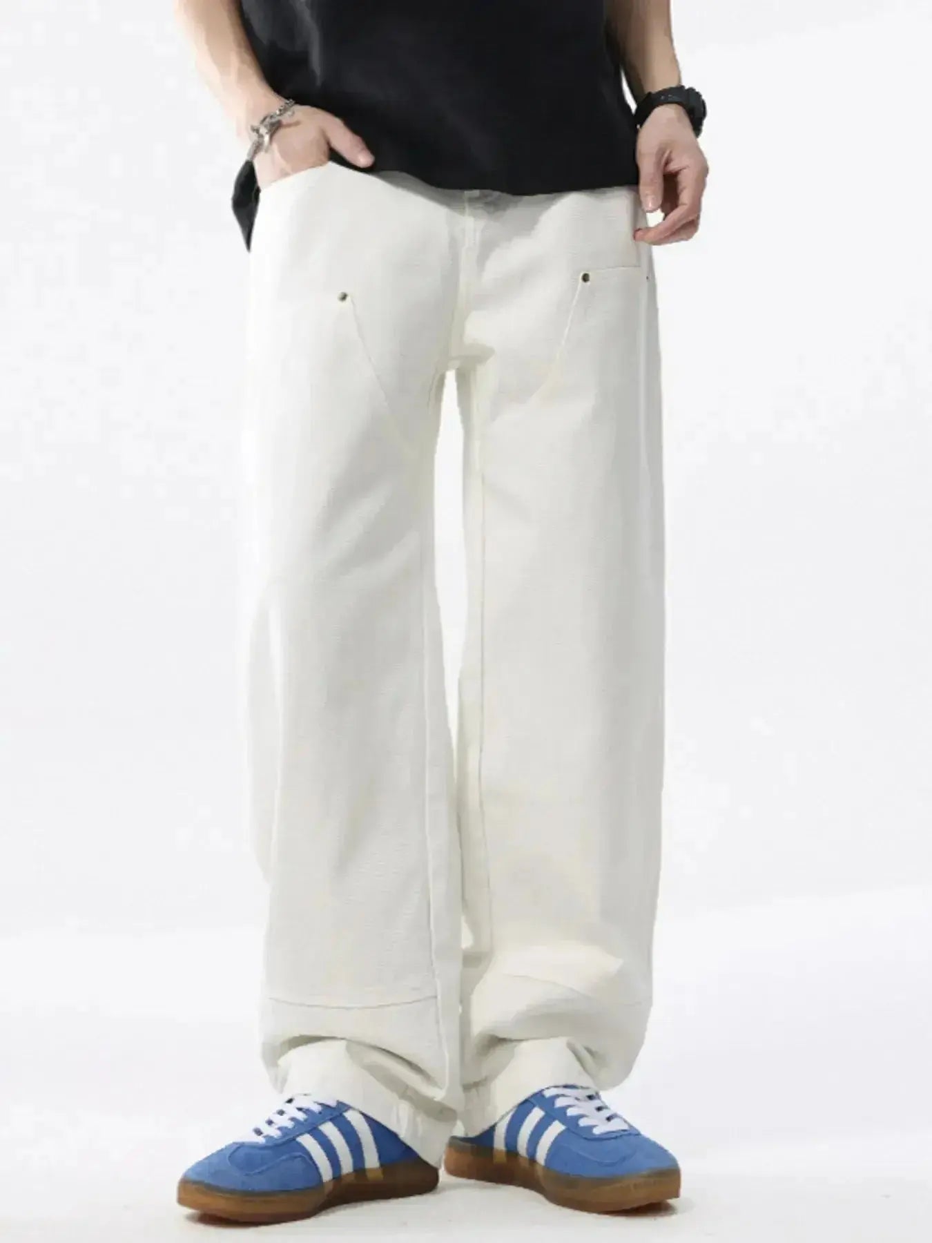 Men's Full Size Distressed Wide Leg Jeans Plus Size - Plush Fashion Hub