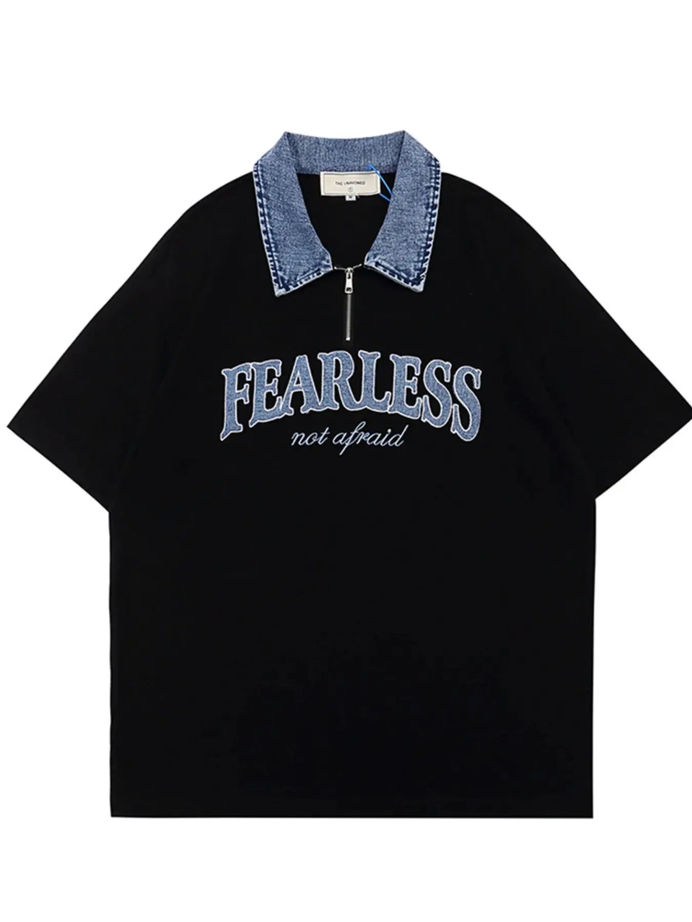 Men's Fearless Denim Collar Short Sleeve Polo - Plush Fashion Hub