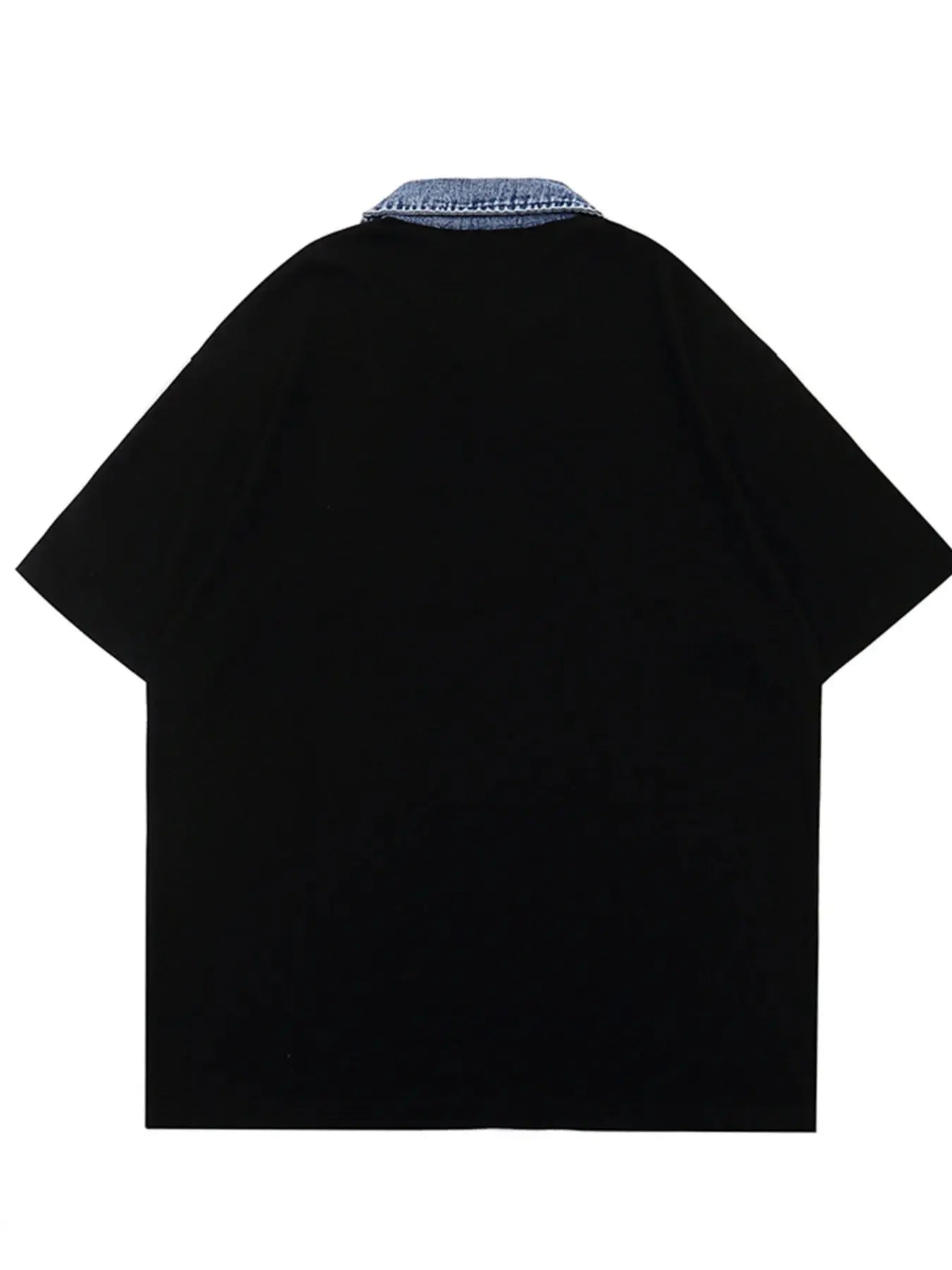 Men's Fearless Denim Collar Short Sleeve Polo - Plush Fashion Hub