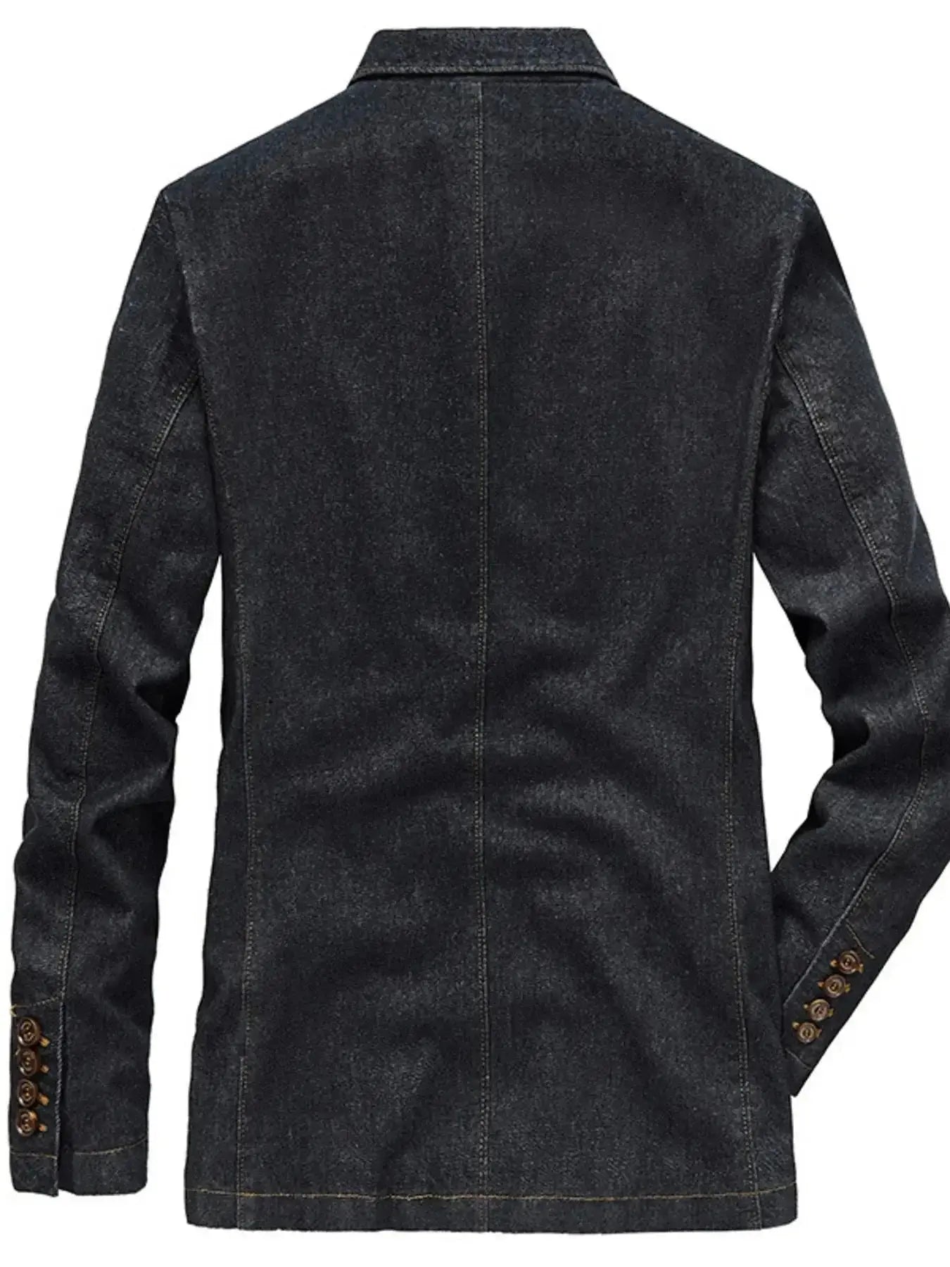Men's Plus Size Lapel Collar Long Sleeve Denim Blazer - Plush Fashion Hub